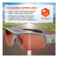 Skullerz Dagr Safety Glasses, Matte Gray Nylon Impact Frame, Polarized Copper Polycarbonate Lens, Ships In 1-3 Business Days