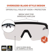 Skullerz Aegir Safety Glasses, Matte Black Nylon Impact Frame, Clear Polycarbonate Lens, Ships In 1-3 Business Days