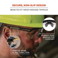 Skullerz Aegir Safety Glasses, Matte Black Nylon Impact Frame, Clear Polycarbonate Lens, Ships In 1-3 Business Days