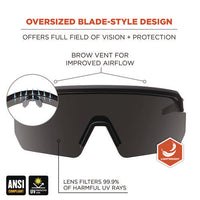 Skullerz Aegir Safety Glasses, Matte Black Nylon Impact Frame, Smoke Polycarbonate Lens, Ships In 1-3 Business Days