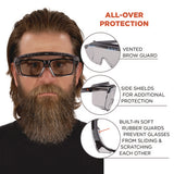 Skullerz Osmin Safety Glasses, Matte Black Polycarbonate Frame, Indoor/outdoor Polycarbonate Lens, Ships In 1-3 Business Days