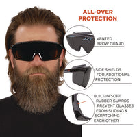 Skullerz Osmin Safety Glasses, Matte Black Polycarbonate Frame, Smoke Polycarbonate Lens, Ships In 1-3 Business Days
