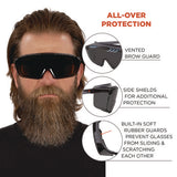 Skullerz Osmin Safety Glasses, Matte Black Polycarbonate Frame, Smoke Polycarbonate Lens, Ships In 1-3 Business Days