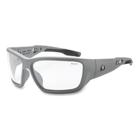 Skullerz Baldr Safety Glasses, Matte Gray Nylon Impact Frame, Anti-fog Clear Polycarbonate Lens