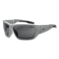 Skullerz Baldr Safety Glasses, Matte Gray Nylon Impact Frame, Anti-fog Smoke Polycarbonate Lens