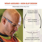 Skullerz Vali Anti-scratch/enhanced Anti-fog Safety Glasses, Matte Black Frameless, Clear Polycarb Lens,ships In 1-3 Bus Days