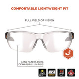 Skullerz Vali Anti-scratch/enhanced Anti-fog Safety Glasses, Matte Black Frameless, Clear Polycarb Lens,ships In 1-3 Bus Days