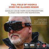 Skullerz Modi Otg Anti-scratch/enhanced Anti-fog Safety Goggles With Elastic Strap, Smoke Lens, Ships In 1-3 Business Days