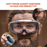 Skullerz Modi Otg Anti-scratch And Enhanced Anti-fog Safety Goggles With Neoprene Strap, Clear Lens, Ships In 1-3 Bus Days
