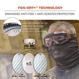 Skullerz Modi Otg Anti-scratch And Enhanced Anti-fog Safety Goggles With Neoprene Strap, Clear Lens, Ships In 1-3 Bus Days