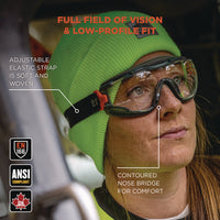 Skullerz Arkyn Anti-scratch And Enhanced Anti-fog Safety Goggles With Elastic Strap, Clear, Ships In 1-3 Business Days