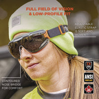 Skullerz Arkyn Anti-scratch And Enhanced Anti-fog Safety Goggles With Elastic Strap, Smoke, Ships In 1-3 Business Days