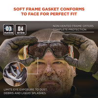 Skullerz Arkyn Anti-scratch And Enhanced Anti-fog Safety Goggles With Neoprene Strap, Smoke, Ships In 1-3 Business Days