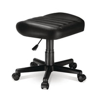 Footstool With Wheels, 19.25 X 17.38 X 14.63 To 17.75, Black