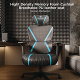 Norn Ergonomic Chair, Supports Up To 275 Lb, 18.11" To 22.04" Seat Height, Black/blue Mesh Seat/back, Black Base