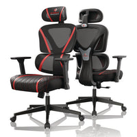 Norn Ergonomic Chair, Supports Up To 275 Lb, 18.11" To 22.04" Seat Height, Black/red Mesh Seat/back, Black Base