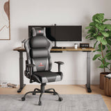 Hector Ergonomic Chair, Supports Up To 300 Lb, 20.25" - 24.25" Seat Height, Black Pu Leather Seat, Black/gray Pu Leather Back