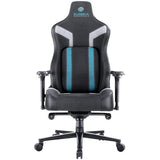 Python Ii Ergonomic Chair, Supports Up To 300 Lb, 18.88" To 22.83" Seat Height, Black Fabric Seat, Black/blue Fabric Back