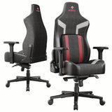 Python Ii Ergonomic Chair, Supports Up To 300 Lb, 18.88" To 22.83" Seat Height, Black Fabric Seat, Black/red Fabric Back