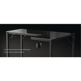 Rgb Led Lights Glass Gaming Desk, 60" X 40.25" X 30", Black