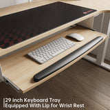 L-shaped Standing Desk With Keyboard Tray, Right Desk, 61.25" X 43.25" X 34.38" To 52.88", Maple White/white