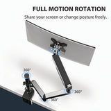 Single Monitor Arm, For 32" Monitors, 90 Deg Rotation, 35 Deg Tilt, 360 Deg Pan, Black, Supports 17.6 Lbs