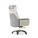 Royal Executive Office Chair, Support Up To 300 Lb, 19.46"-22.26" Seat Height, White Pu Leather Seat, White Faux Leather Back