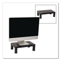 Adjustable Rectangular Monitor Stand, 14.5" X 10.5" X 2.5" To 5.25", Black, Supports 50 Lb, 2/pack