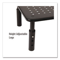 Adjustable Rectangular Monitor Stand, 14.5" X 9.25" X 4" To 5.5", Black, Supports 44 Lb, 2/pack