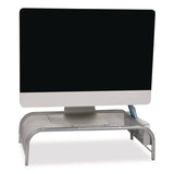 Metal Mesh Monitor Stand, For Up To 22" Monitors, 19" X 10.5" X 5.5", Silver, Supports 25 Lb