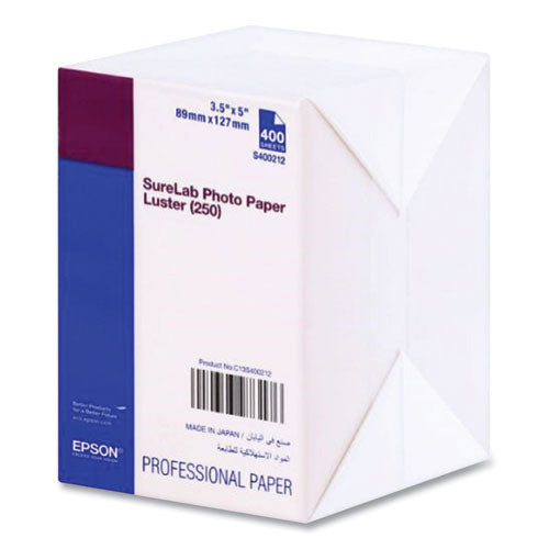Surelab Photo Paper, 3.5 X 5, Luster White, 400/pack