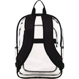 Clear With Color Trim Backpack, 11.5" X 5" X 16.5", Clear/black