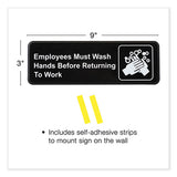 Indoor/outdoor Restroom With Braille Text, 6" X 9", Black Face, White Graphics, 3/pack