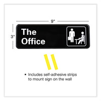 The Office Indoor/outdoor Wall Sign, 9" X 3", Black Face, White Graphics, 2/pack