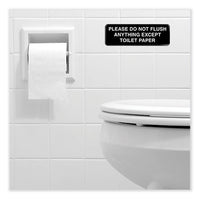 Please Do Not Flush Indoor/outdoor Wall Sign, 9" X 3", Black Face, White Graphics, 3/pack