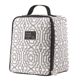 Lunch Bag, 8 X 6 X 10, Black And White Geometric