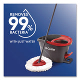 Ezwring Spin Mop System, White Microfiber Head, Up To 51" Adjustable Red/gray Handle