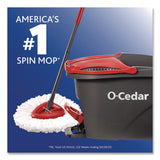 Ezwring Spin Mop System, White Microfiber Head, Up To 51" Adjustable Red/gray Handle