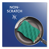 Scrunge Non-scratch Scrub Sponge, 2.63" X 4.25", 1" Thick, Green/blue, 2/pack, 8 Packs/carton