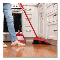 One Sweep Lg Broom With Dustpan, 57" Handle, Red/black/gray