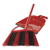 One Sweep Lg Broom With Dustpan, 57" Handle, Red/black/gray