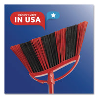 One Sweep Lg Broom With Dustpan, 57" Handle, Red/black/gray