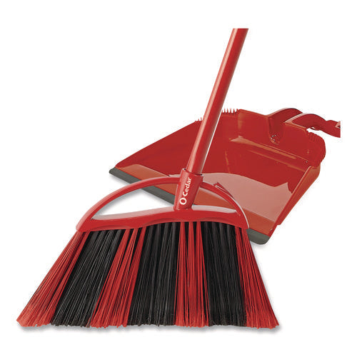 One Sweep Lg Broom With Dustpan, 57" Handle, Red/black/gray