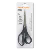 Everyday Scissors, 8" Long, 3.25" Cut Length, Black Straight Handle, 6/pack