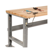Light Duty Butcher Block Top Adjustable Height Workbench, 800 Lbs, 48 X 30 X 36 To 43, Gray, Ships In 1-3 Business Days