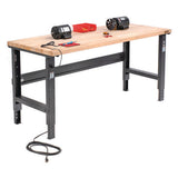 Standard Duty Butcher Block Top Adj Height Workbench, 2,000 Lbs, 72 X 36 X 30.88 X 36.88, Maple/black, Ships In 1-3 Bus. Days