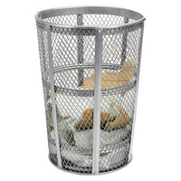 Steel Mesh Corrosion Resistant Trash Can, 48 Gal, Silver, Ships In 1-3 Business Days