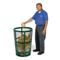Steel Mesh Corrosion Resistant Trash Can, 48 Gal, Green, Ships In 1-3 Business Days