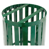 Outdoor Slatted Steel Trash Can, 36 Gal, Green, Ships In 1-3 Business Days
