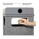 Stone Panel All Weather Trash Receptacle Urn, 24 Gal, Steel, Gray, Ships In 1-3 Business Days